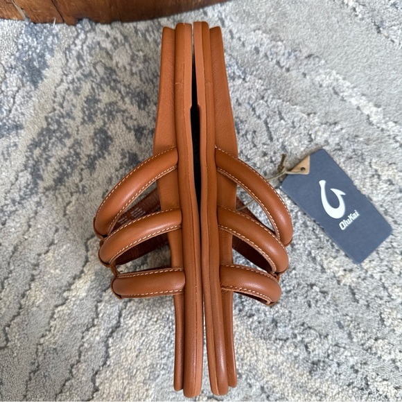 OLUKAI Tiare Women's Slide Sandals Premium Leather & Stylish Fox/Fox size 10 - Picture 4 of 9